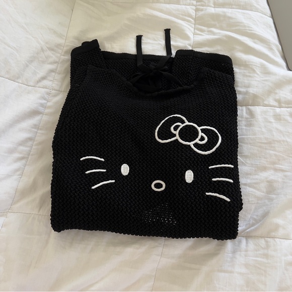 Limited Edition Santio Hello Kitty black knit bikini cover up or summer dress. - Picture 5 of 7